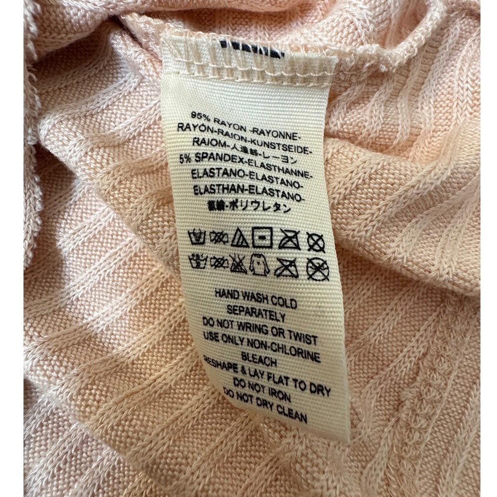 We The Free Free People Lover Pink Peach Ribbed Cowl Neck Tunic Top XS Open Back - Picture 4 of 8